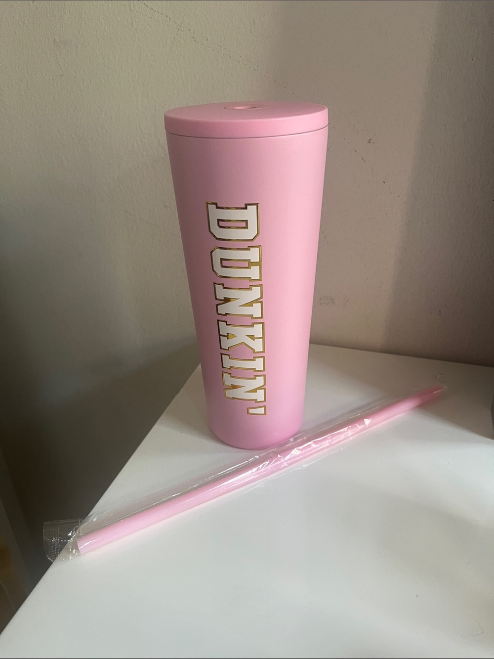 Dunkin x Stoney Clover Lane Pink Summer Donut Stainless Steel Tumbler with Straw